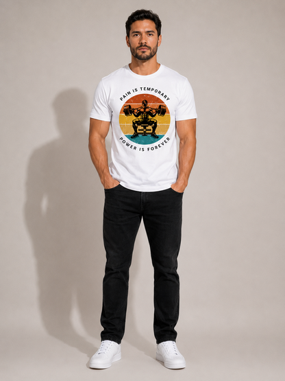 CARIBOUELK Men's Regular Fit Gym Wear Cotton T-Shirt