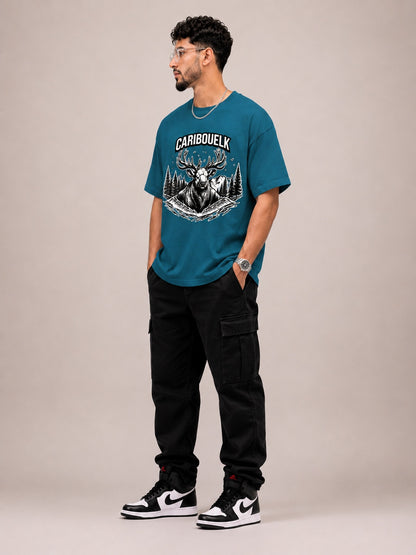 CARIBOUELK Men's Regular Fit Graphic Printed T-Shirt