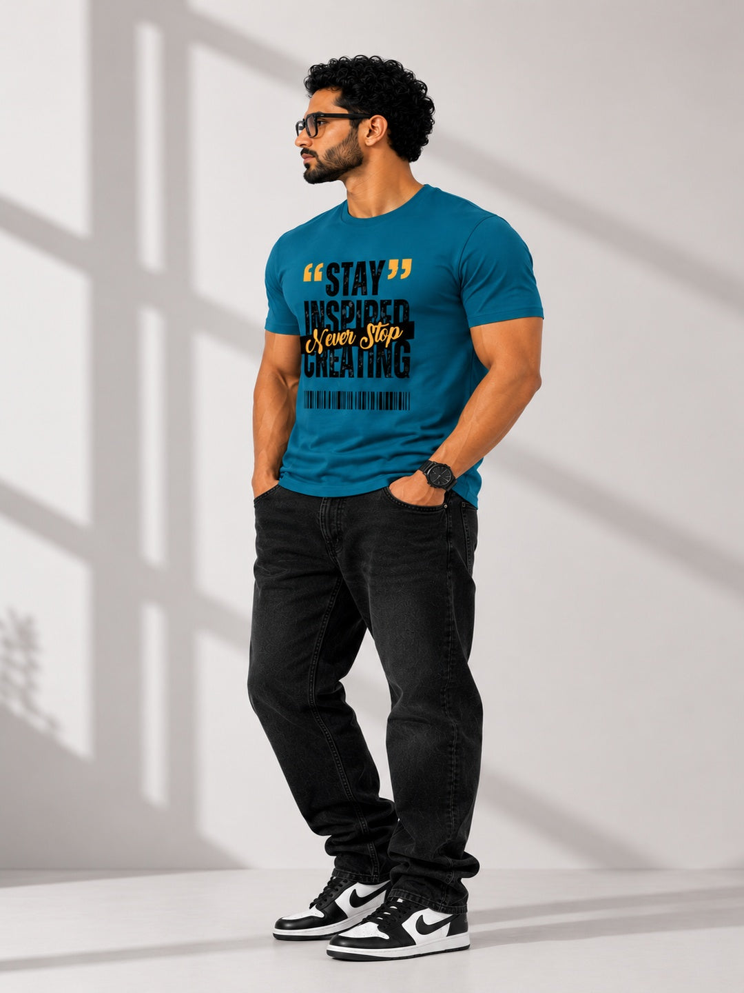 CARIBOUELK Men's Stay Inspired Regular Fit T-Shirt