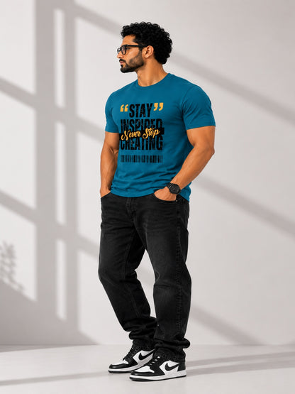 CARIBOUELK Men's Stay Inspired Regular Fit T-Shirt