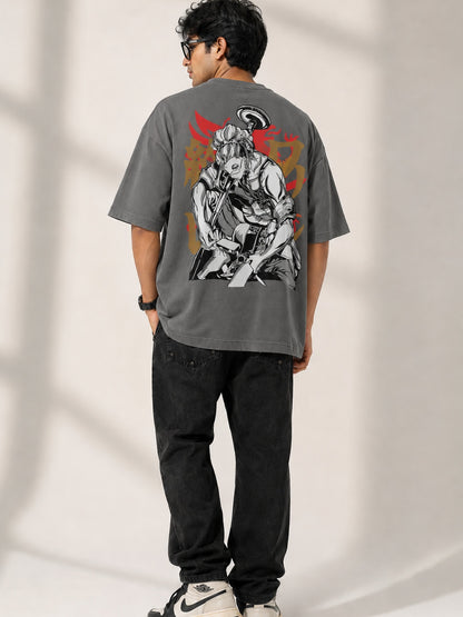 CARIBOUELK Anime Printed Oversized T-Shirt