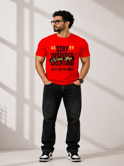 CARIBOUELK Men's Stay Inspired Regular Fit T-Shirt