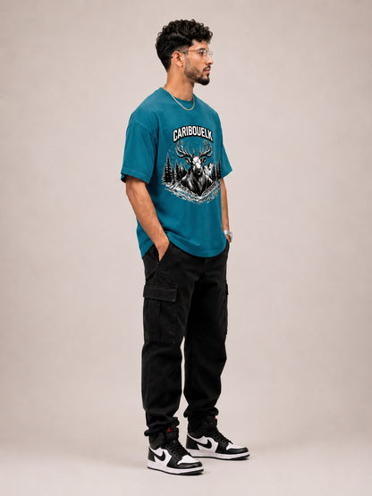 CARIBOUELK Men's Regular Fit Graphic Printed T-Shirt