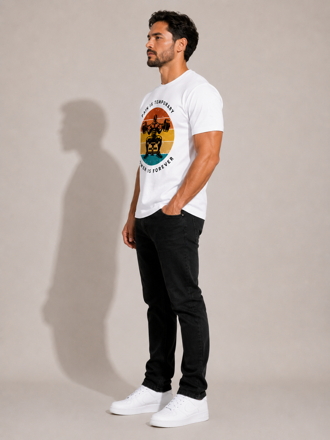 CARIBOUELK Men's Regular Fit Gym Wear Cotton T-Shirt