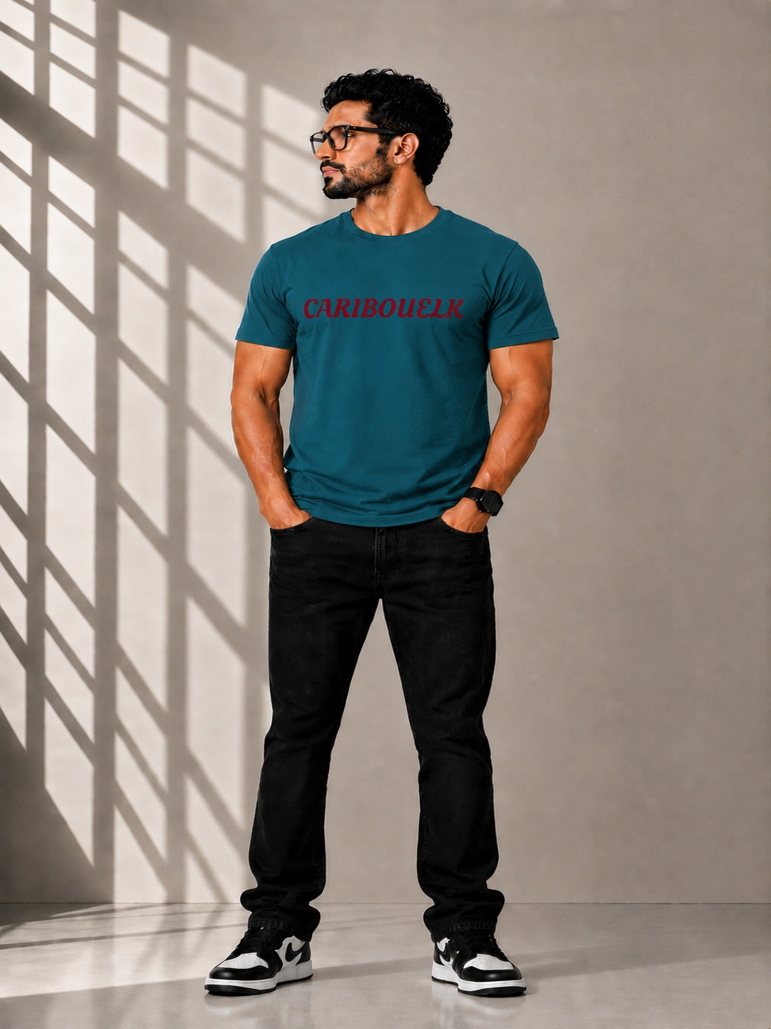 CARIBOUELK Men's Regular Fit Round Neck T-Shirt