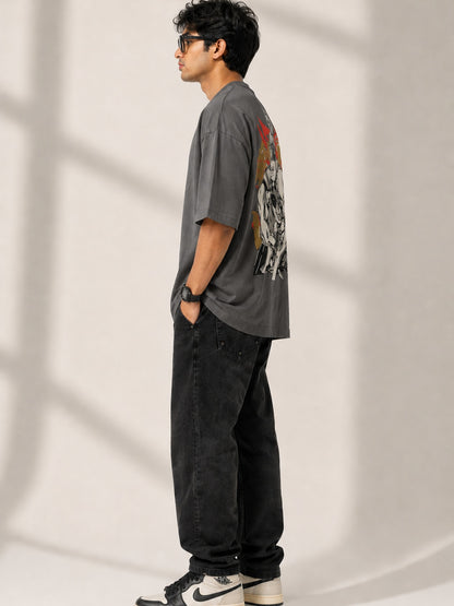 CARIBOUELK Anime Printed Oversized T-Shirt