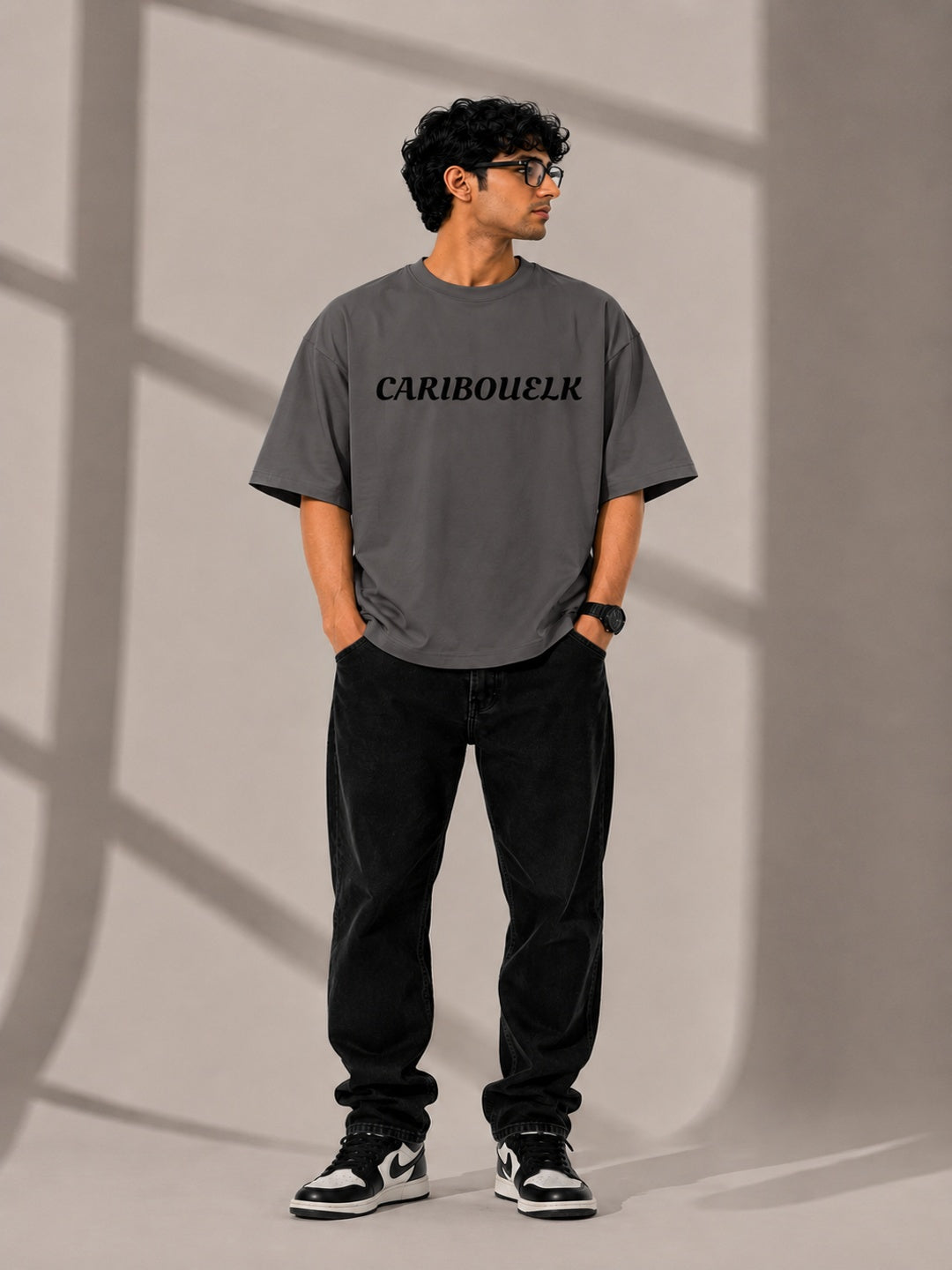 CARIBOUELK Graphic Printed Oversized T-Shirt