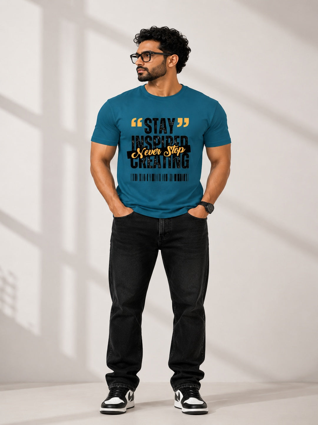 CARIBOUELK Men's Stay Inspired Regular Fit T-Shirt