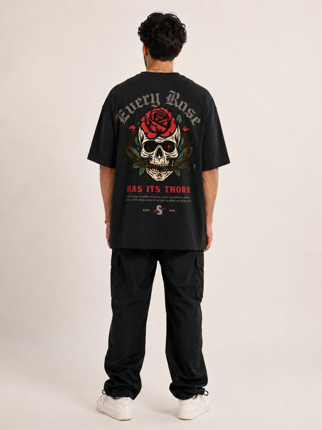 CARIBOUELK Every Rose Printed Oversized T-Shirt