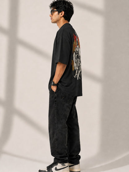 CARIBOUELK Anime Printed Oversized T-Shirt