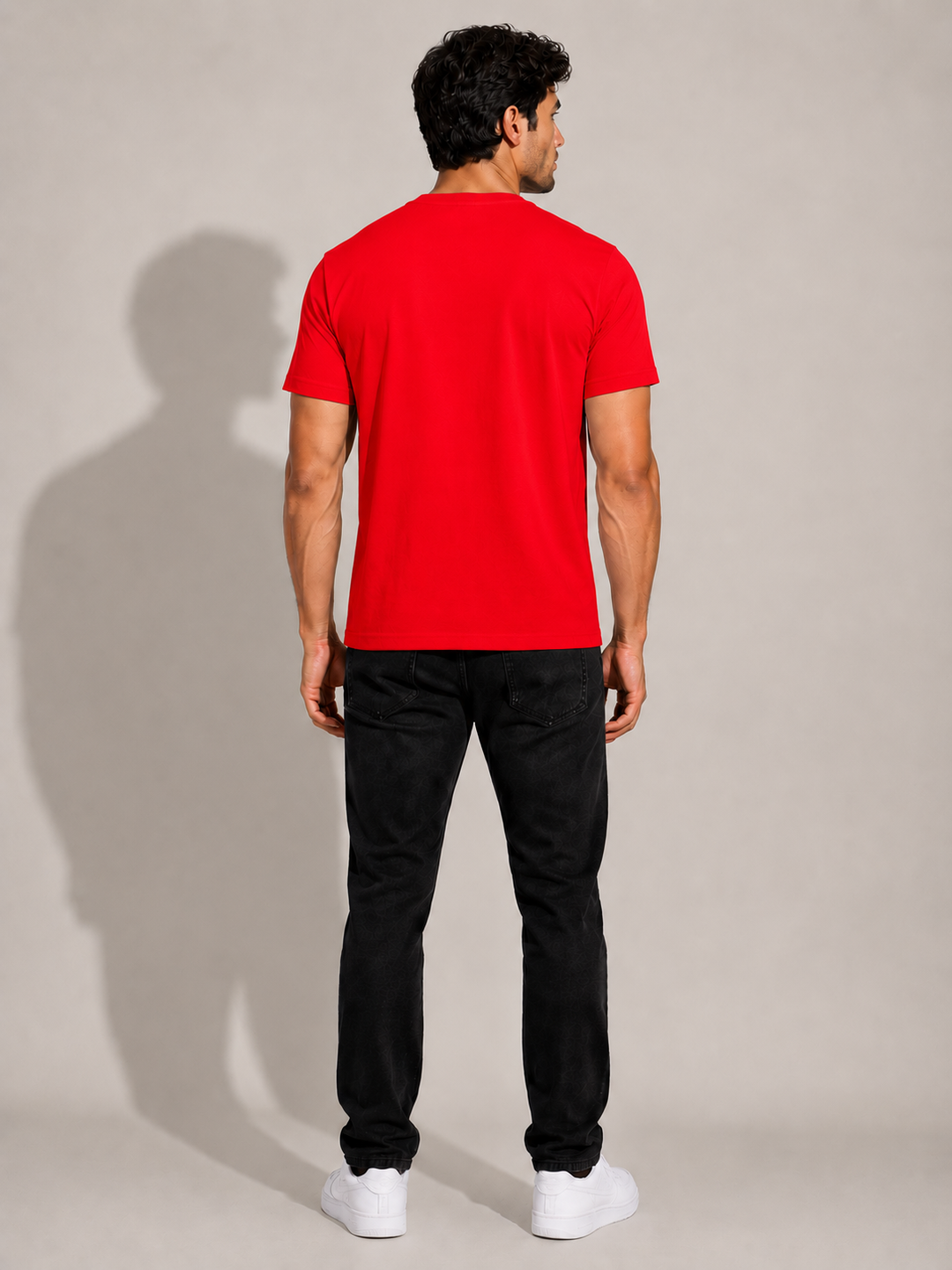 CARIBOUELK Men's Regular Fit Gym Printed T-Shirt