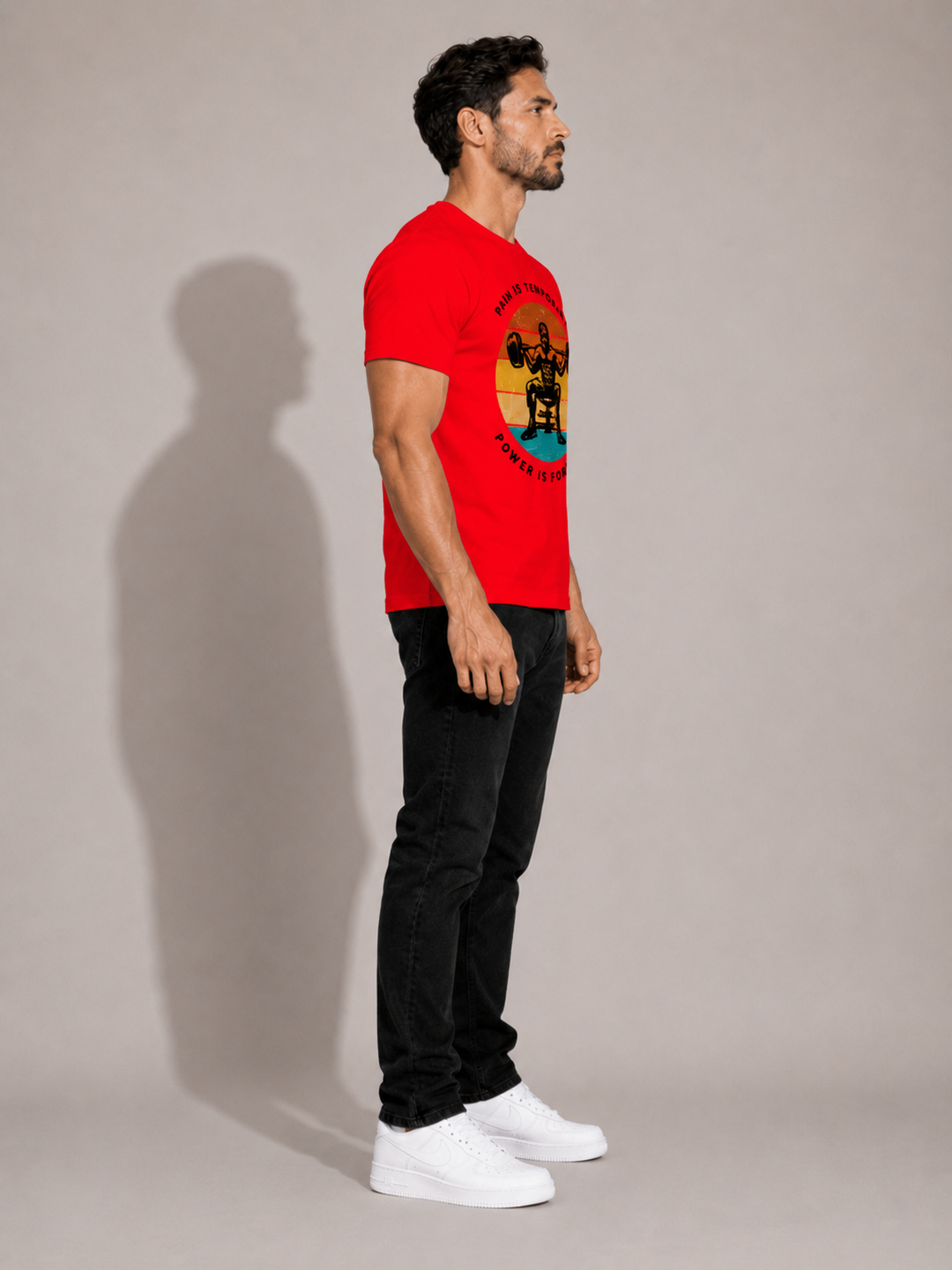 CARIBOUELK Men's Regular Fit Gym Wear Cotton T-Shirt