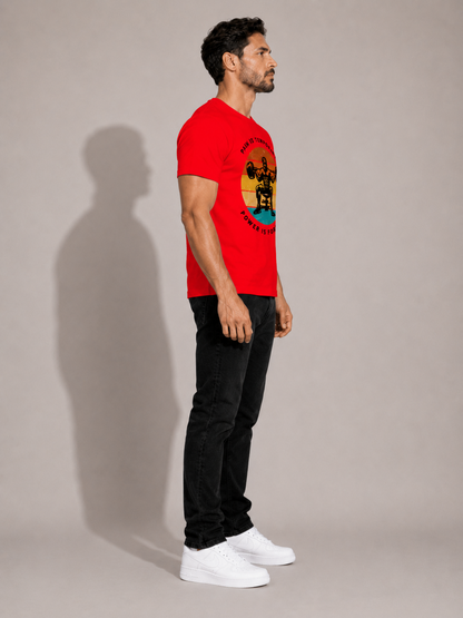 CARIBOUELK Men's Regular Fit Gym Wear Cotton T-Shirt