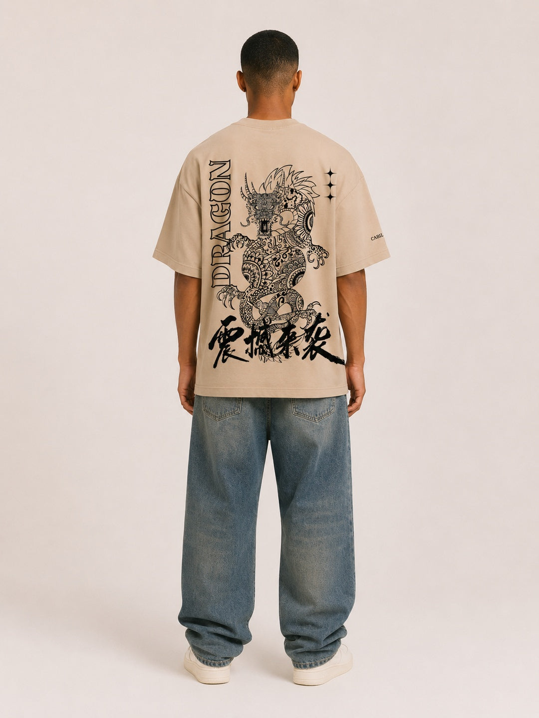 CARIBOUELK Dragon Printed Oversized T-Shirt