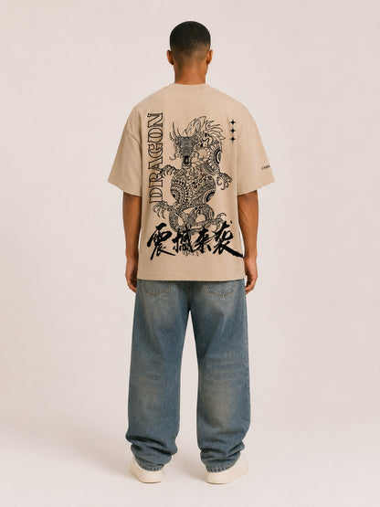 CARIBOUELK Dragon Printed Oversized T-Shirt