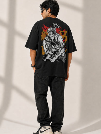 CARIBOUELK Anime Printed Oversized T-Shirt