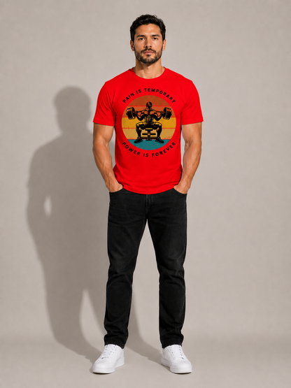 CARIBOUELK Men's Regular Fit Gym Wear Cotton T-Shirt
