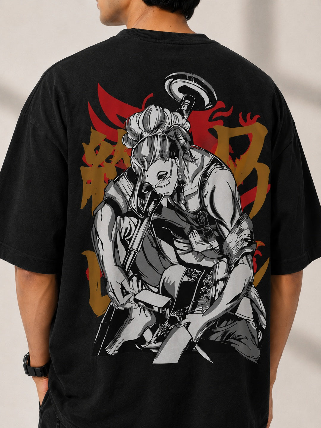 CARIBOUELK Anime Printed Oversized T-Shirt