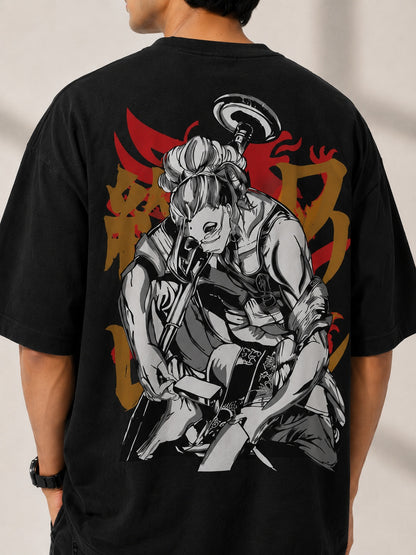 CARIBOUELK Anime Printed Oversized T-Shirt