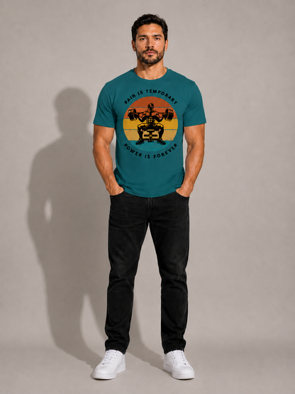 CARIBOUELK Men's Regular Fit Gym Wear Cotton T-Shirt