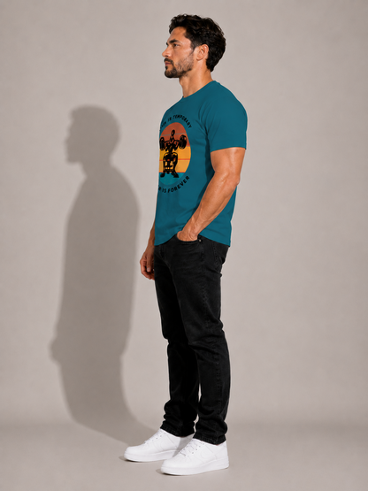 CARIBOUELK Men's Regular Fit Gym Wear Cotton T-Shirt
