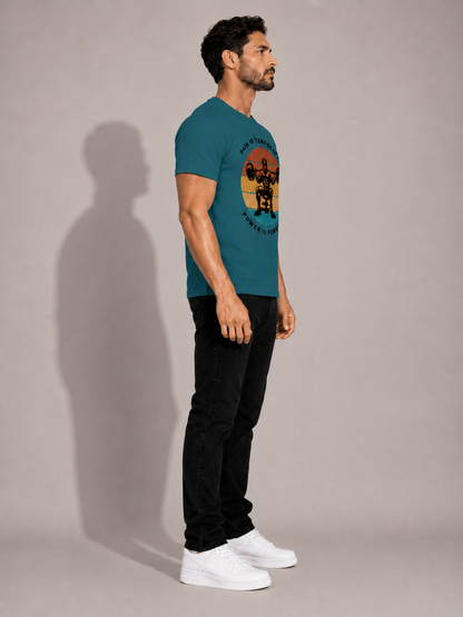 CARIBOUELK Men's Regular Fit Gym Wear Cotton T-Shirt