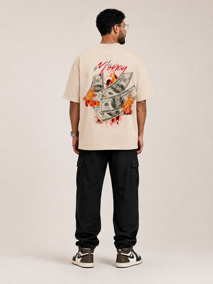 CARIBOUELK Money Printed Oversized T-Shirt