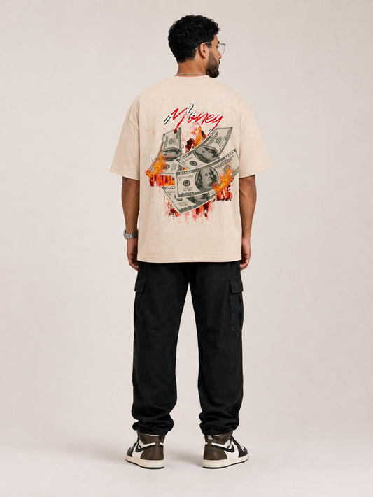 CARIBOUELK Money Printed Oversized T-Shirt