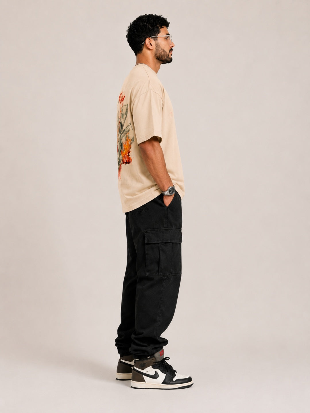 CARIBOUELK Money Printed Oversized T-Shirt