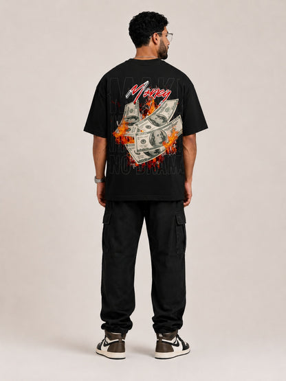 CARIBOUELK Money Printed Oversized T-Shirt
