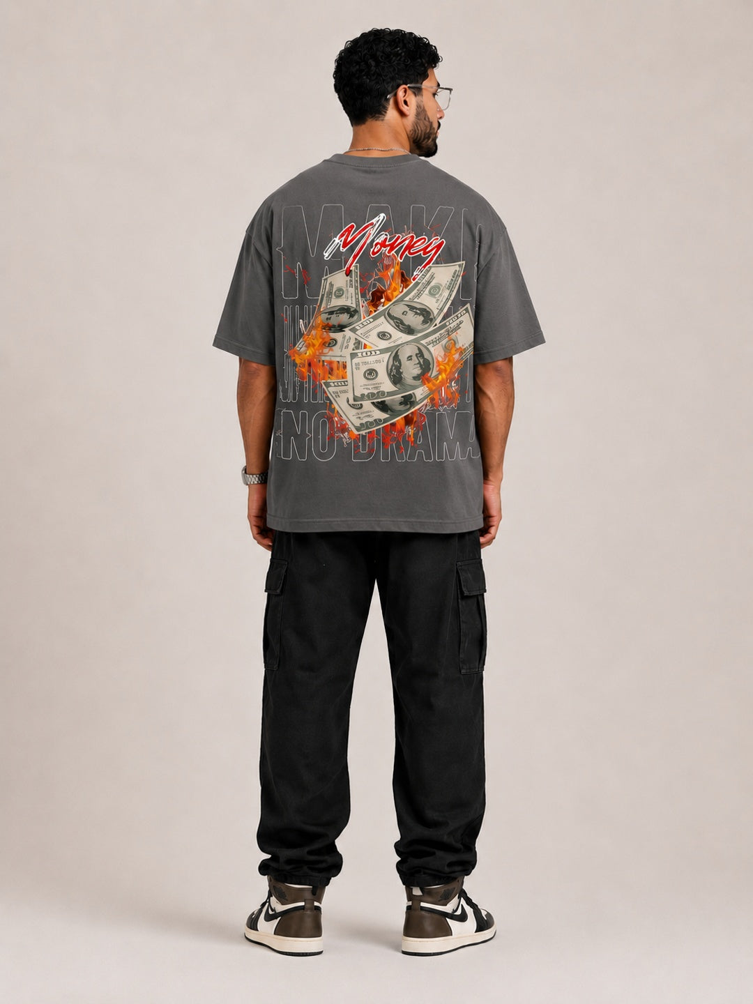 CARIBOUELK Money Printed Oversized T-Shirt