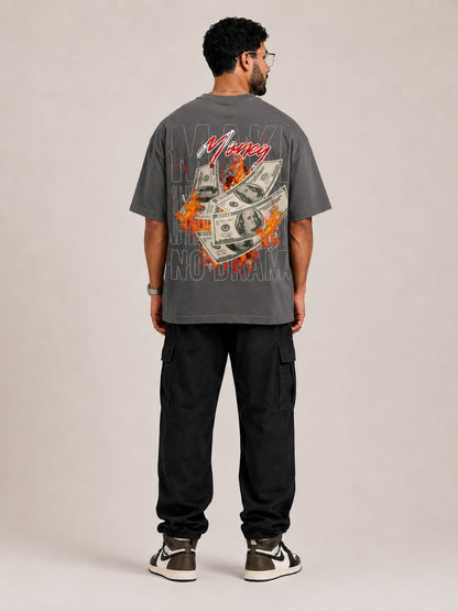 CARIBOUELK Money Printed Oversized T-Shirt