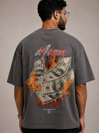CARIBOUELK Money Printed Oversized T-Shirt
